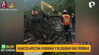 Cusco: huaico bloquea vía férrea a Machu Picchu