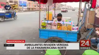 Ambulantes toman veredas de la Panamericana Norte