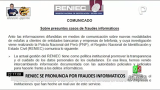 Reniec canceló el servicio de consulta en línea debido a constantes denuncias por fraude