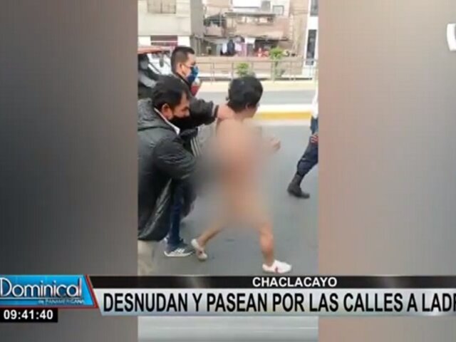 Chaclacayo: Desnudan y pasean a ladrón que intentó robar auto en mercado