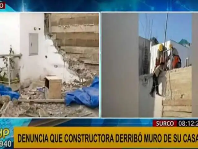 Surco: familia denunció que constructora derribó el muro de su casa
