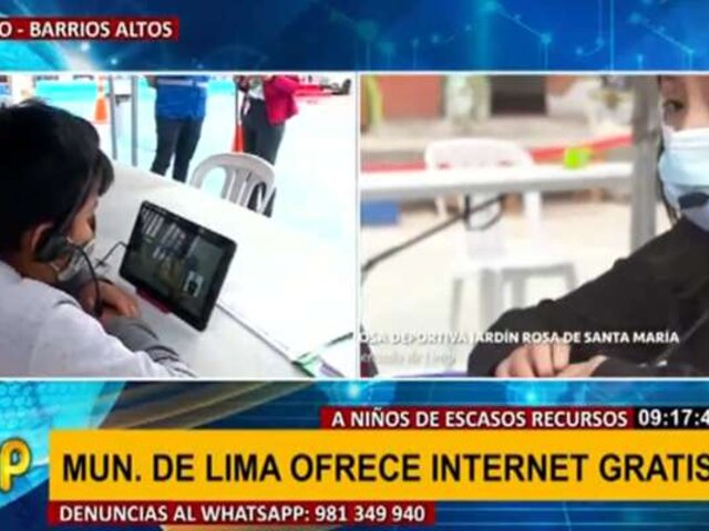 Barrios Altos: habilitan espacio para que escolares usen internet gratis
