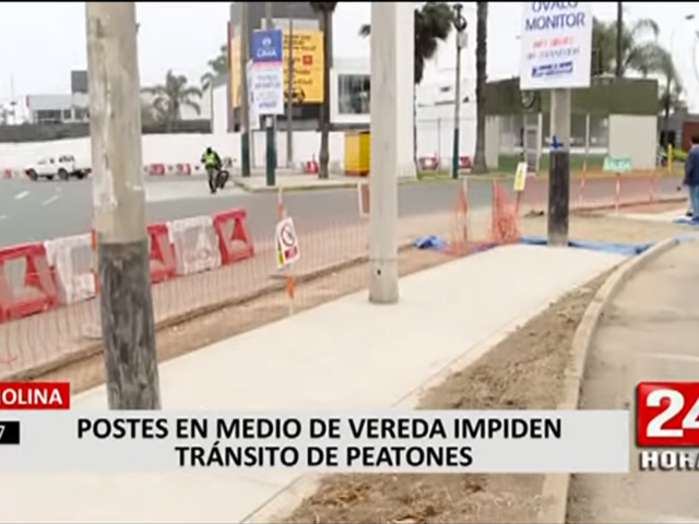 La Molina: Emape informó que veredas fueron ensanchadas ante reclamos por postes que impiden tránsito