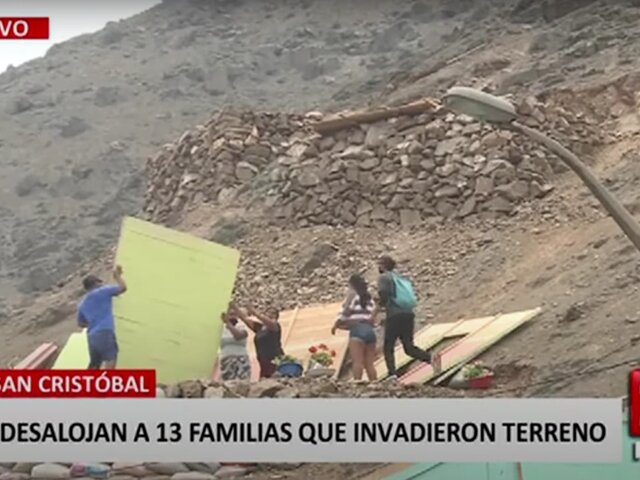 Cerro San Cristóbal: desalojan a 13 familias que invadieron terreno
