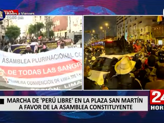 Perú Libre realiza marcha a favor de la Asamblea Constituyente