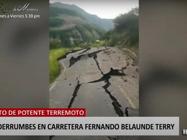 Terremoto en Amazonas: se registraron derrumbes en carretera Fernando Belaúnde Terry