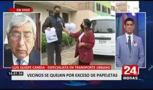 Luis Quispe sobre papeletas a vecinos: los municipios han establecido multas por encima del reglamento