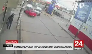Huancayo: combis provocan triple choque por ganar pasajeros