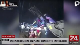 San Martín: escenario se cae durante pleno concierto en Tocache