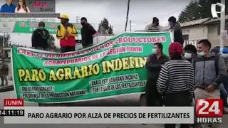 Junín: agricultores bloquean puente durante paro por alza de precios de fertilizantes