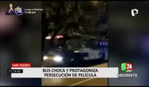 ¡De película! Bus choca y protagoniza persecución policial en San Isidro