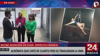 Acróbata que cayó desde el cuarto piso de su vivienda fue trasladada a Lima
