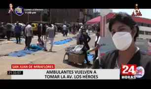 SJM: Comerciantes ambulantes vuelven a tomar avenida Los Héroes
