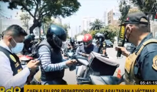 Intervienen a falsos repartidores que asaltaban a transeúntes en Miraflores