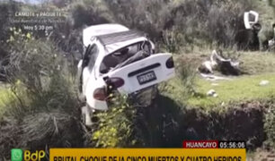 Choque frontal de autos deja cinco muertos y cuatro heridos en Huancayo