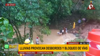 Tarapoto: lluvias ocasionan desbordes y bloqueos de vías
