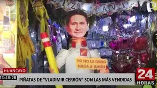 La rompen: piñatas de Vladimir Cerrón son furor para Año Nuevo en Huancayo