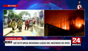 Incendio en Mesa Redonda: a las 6 PM terminarían trabajos de bomberos