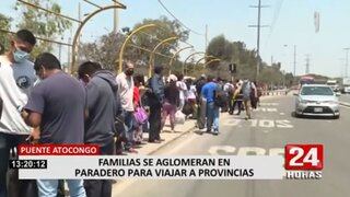 Puente Atocongo: familias se aglomeran en paradero para viajar a provincias a pasar Año Nuevo