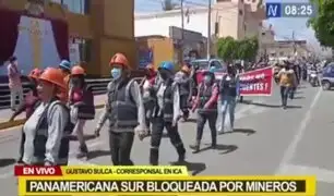 Ica: Mineros informales bloquean la Panamericana Sur