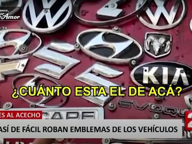 Delincuentes al acecho roban fácilmente emblemas de vehículos en toda la capital