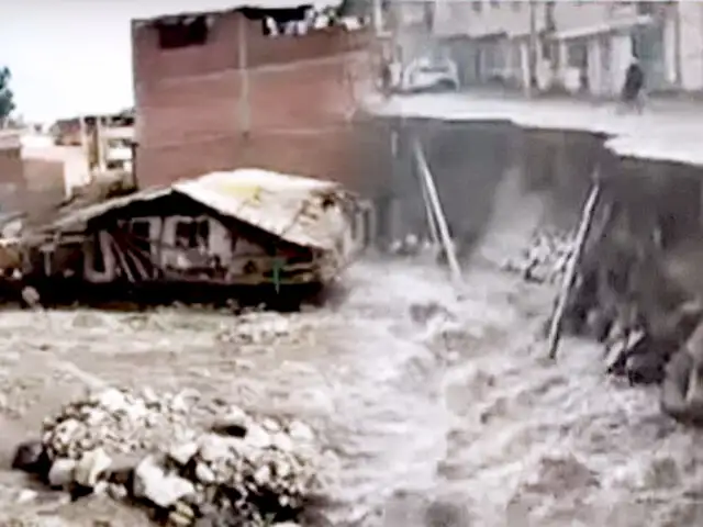Una persona fallecida y viviendas en peligro de desplomarse ante crecida de río en Huaraz