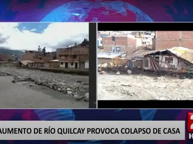 Huaraz: aumento de río Quilcay provoca colapso de vivienda