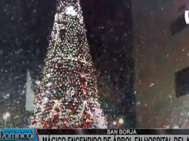 San Borja: niños del INSN participaron en el encendido de luces del árbol navideño