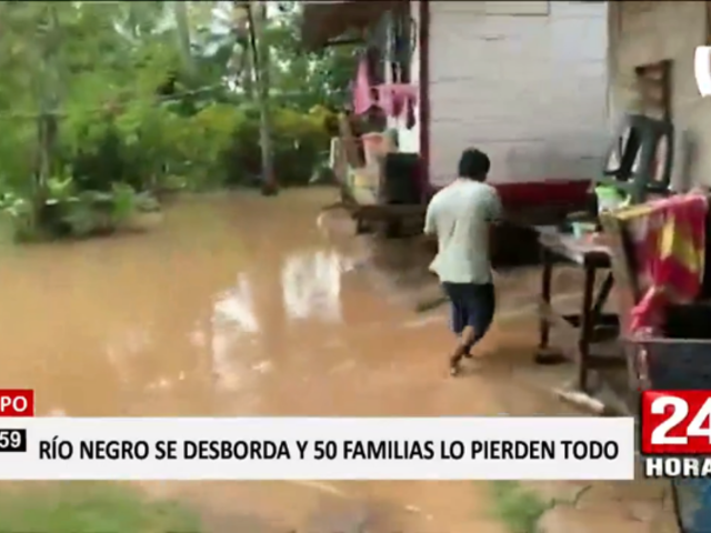 Satipo: más de 50 damnificados por desborde de Río Negro