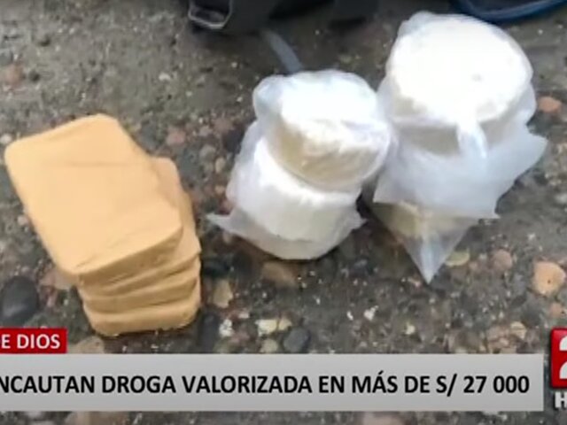 Puerto Maldonado: sujetos llevaban 11 paquetes de droga en mochilas