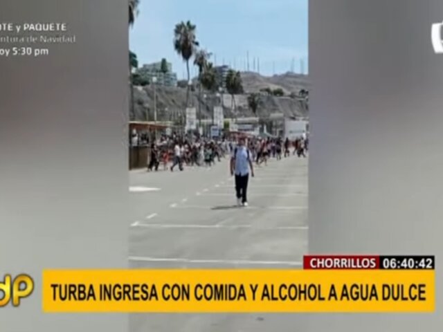 Chorrillos: turba evade protocolos e ingresa a playa Agua Dulce con comida y alcohol