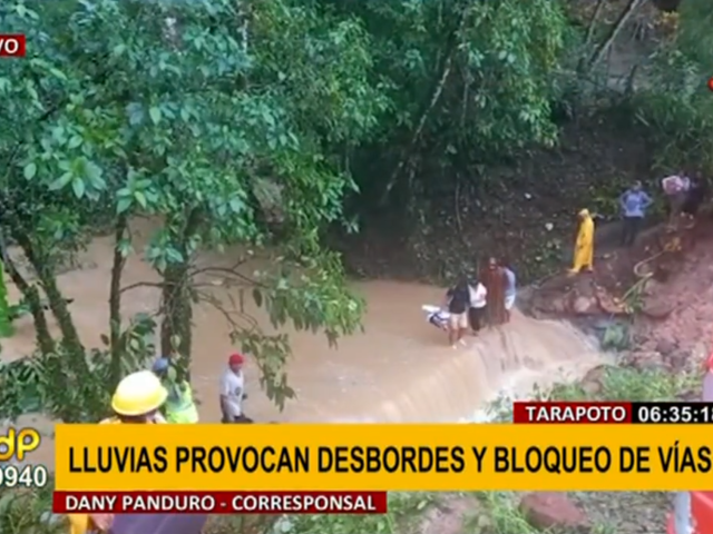 Tarapoto: lluvias ocasionan desbordes y bloqueos de vías