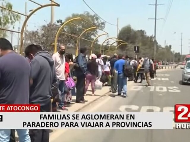 Puente Atocongo: familias se aglomeran en paradero para viajar a provincias a pasar Año Nuevo