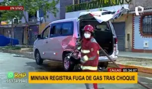 Callao: controlan fuga de gas ocasionada tras choque entre miniván y auto