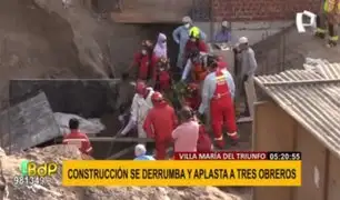 VMT: rescatan a tres obreros que quedaron sepultados tras derrumbe en construcción informal