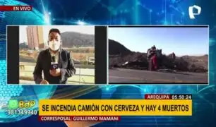 Tragedia en Arequipa: cuatro muertos tras despiste e incendio de camión en carretera