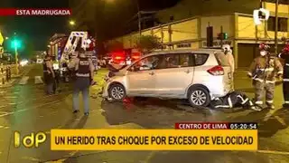 Centro de Lima: un herido deja choque entre dos vehículos por exceso de velocidad