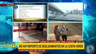 Sismo de 5.6 en Lima: no hay reporte de deslizamientos en la Costa Verde