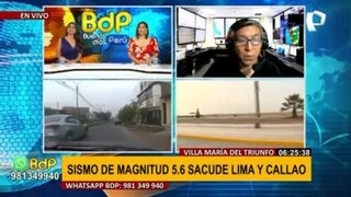 Hernando Tavera, jefe de IGP, tras sismo de 5.6 en Lima: "Es posible que hayan réplicas"