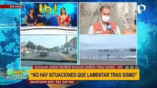 Alcalde Jorge Muñoz brinda reporte preliminar del sismo: "No hay situaciones que lamentar"