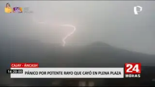 Huari: potente rayo que cayó en plena plaza generó pánico entre pobladores