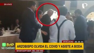 Ayacucho: arzobispo Salvador Piñeiro asiste a boda de 100 personas sin mascarillas