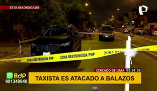 Cercado de Lima: taxista queda gravemente herido tras ser atacado a balazos