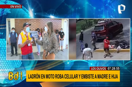 Los Olivos: delincuente en moto embiste a madre e hija tras arrebatar celular a transeúnte