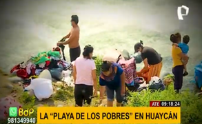 Ate: personas acuden a la denominada "Playa de Huaycán" para lavar su ropa