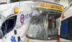 Bus choca contra ambulancia y deja 7 heridos cerca de la avenida Brasil