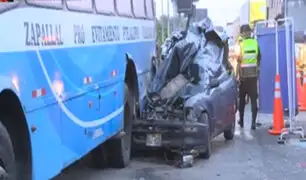 La Molina: dos fallecidos dejó violento choque entre auto y bus El Chino En Vía de Evitamiento