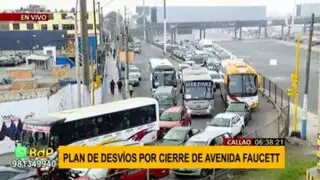 Av. Faucett: reportan gran congestión vehicular tras plan de desvíos por obras de Metro de Lima