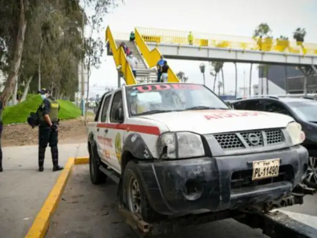 Policía Nacional: trasladan patrulleros en mal estado a Lurín
