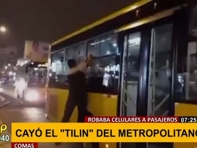 Comas: capturan al 'Tilín del Metropolitano', delincuente adolescente que robaba celulares